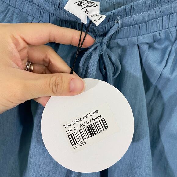 Princess Polly Women's Slated Blue The Chloe Set Shorts Only Size 2 NWT - Picture 3 of 3